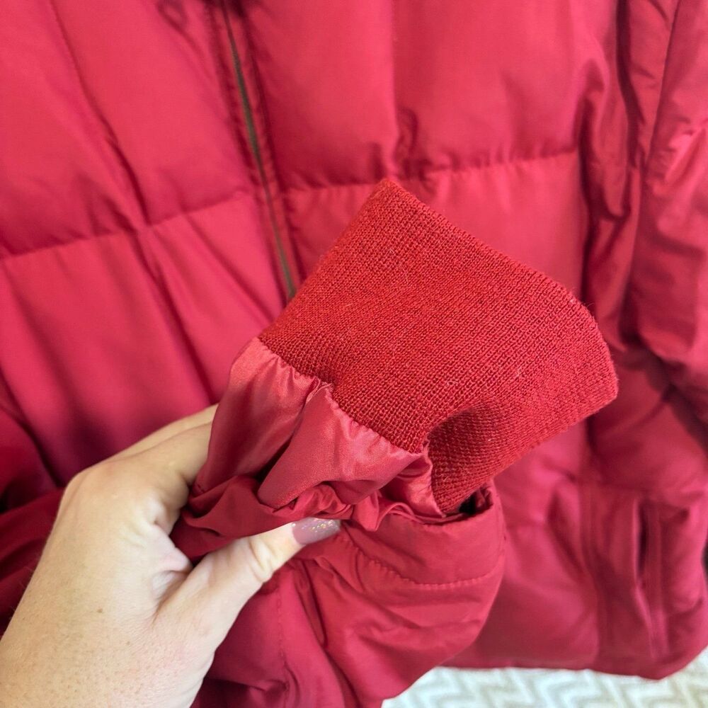 Eddie Bauer Men’s Quilted Puffer Goose Down Jacket Coat Red Size Medium - Picture 4 of 9